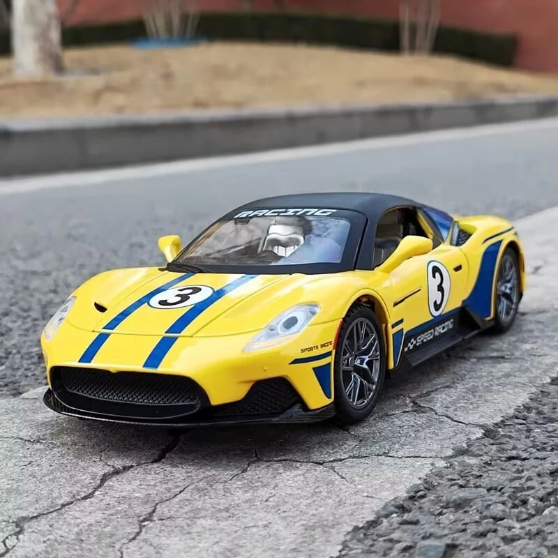 1/24 Maserati Mc20 Cabrio Alloy Sports Car Model Diecast Metal Track Racing Car Model Simulazione Suono E Luce Giocattoli Per Bambini Regalo