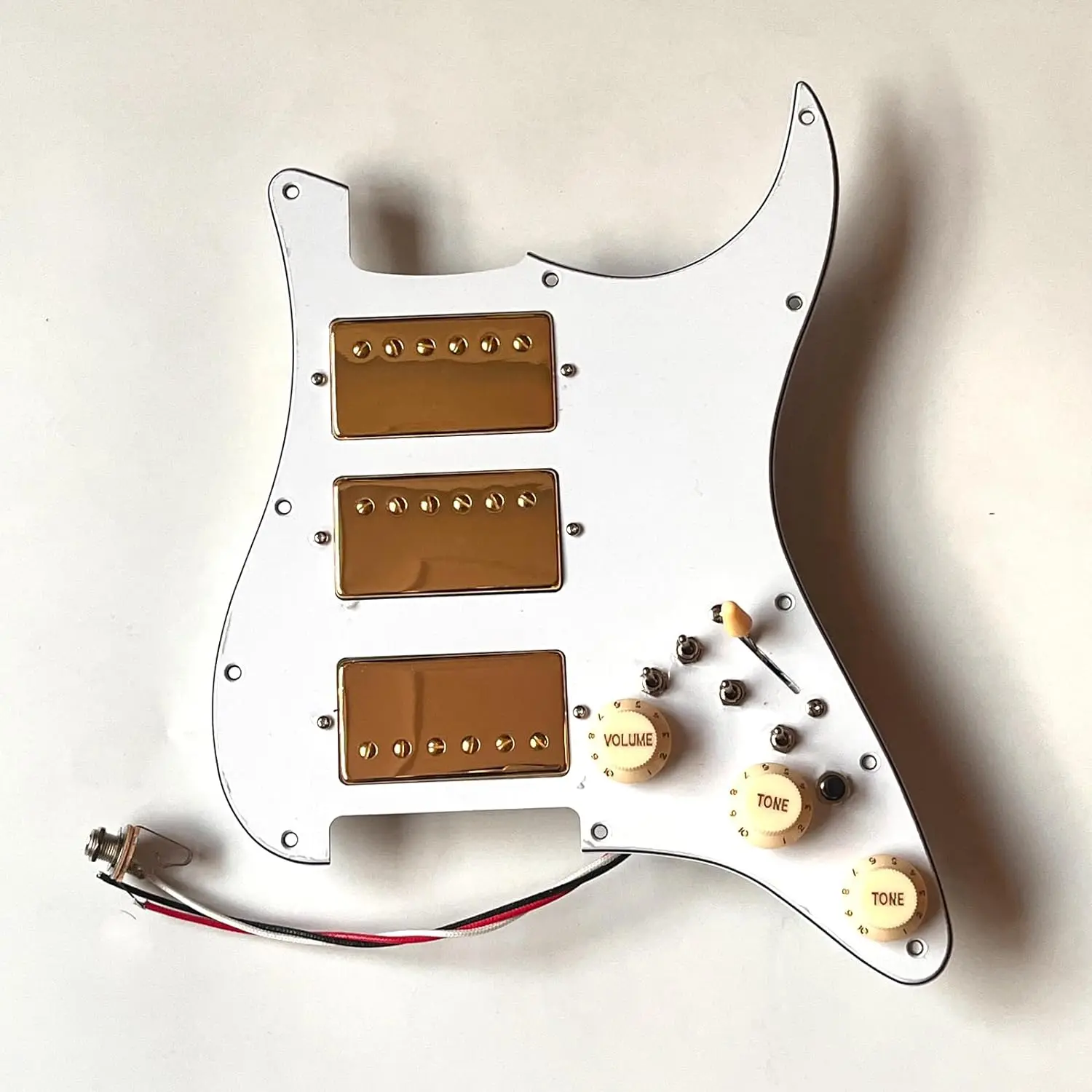 Hhh Pickguard Precablato Alnico 5 Humbucker Gold Pickup Coil Split Multi Switch Per Parti Di Chitarra St