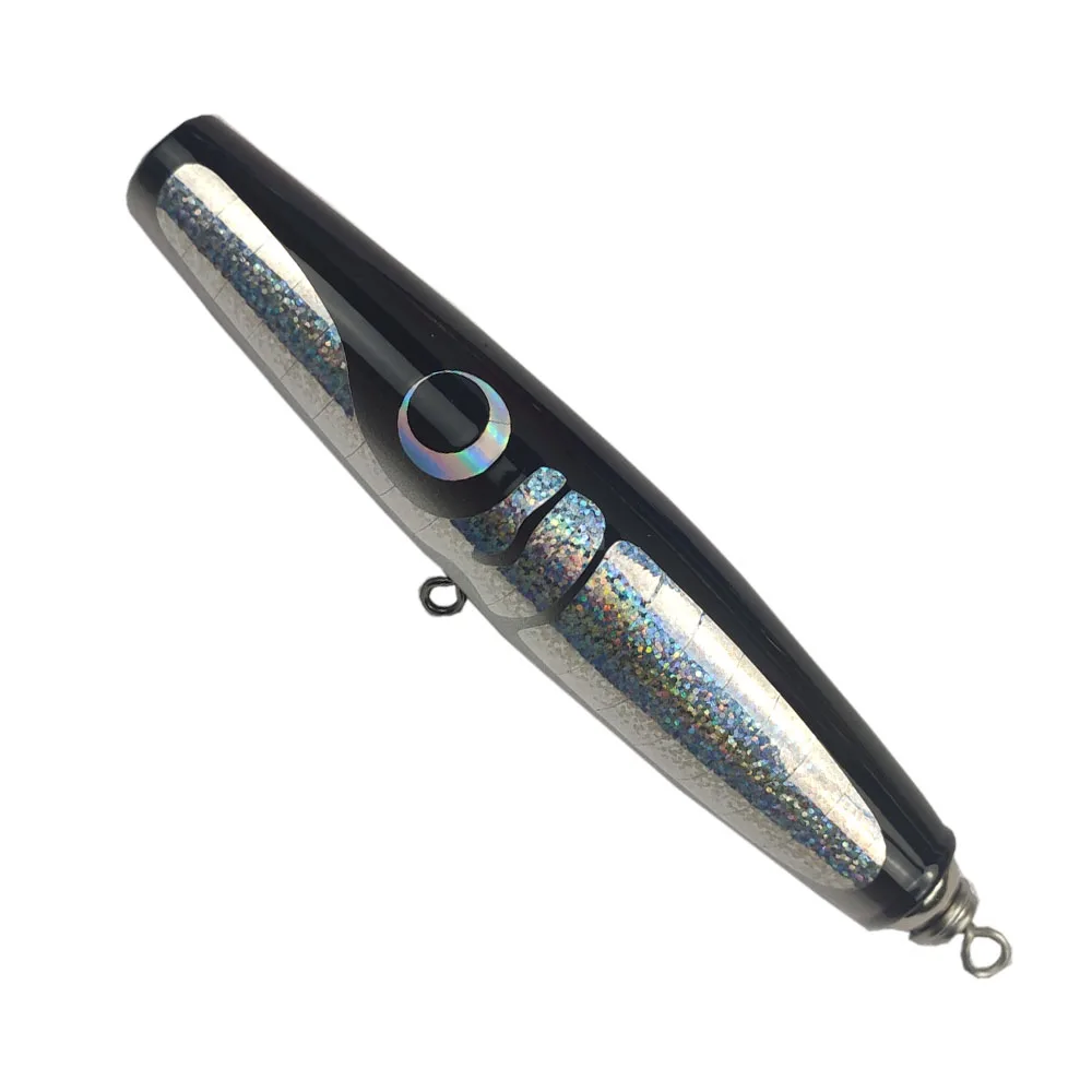 Wood Floating Popper Stickbait Fishing Lure Medium Heavy Paulownia Popping For , Kingfish, Bluefintuna