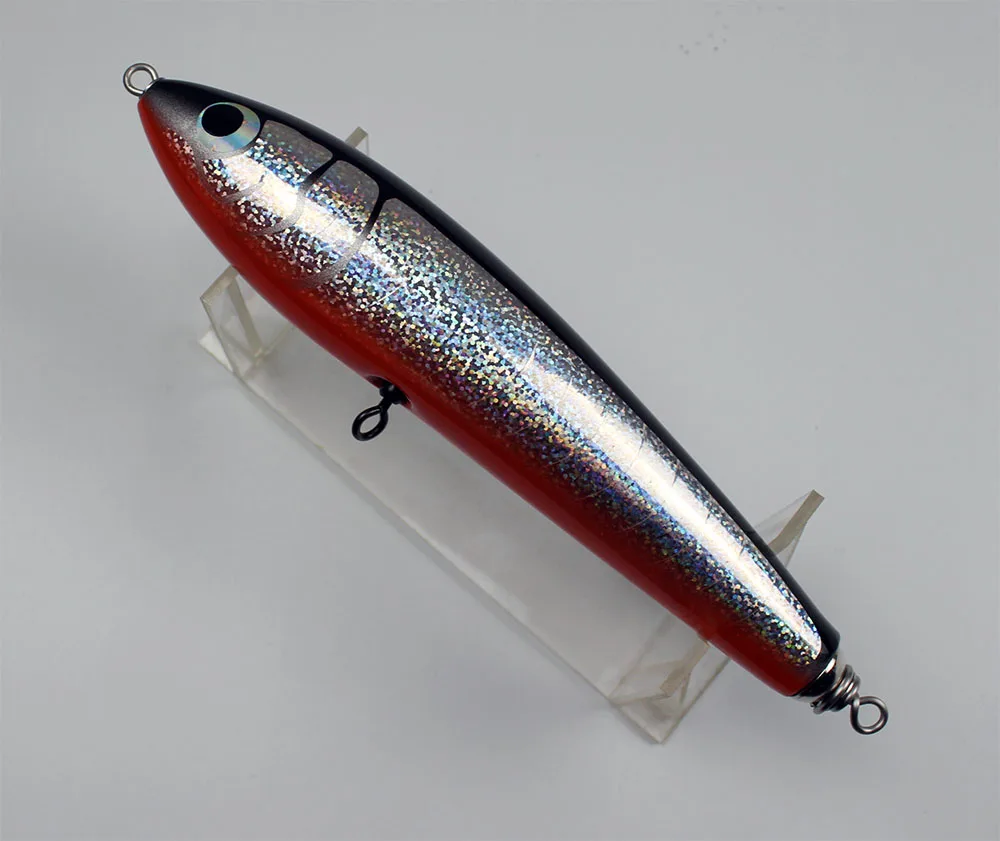 Blue Fish Wood Floating Popper Stickbait Fishing Lure Medium Heavy Paulownia Popping For , Kingfish, Bluefintonno