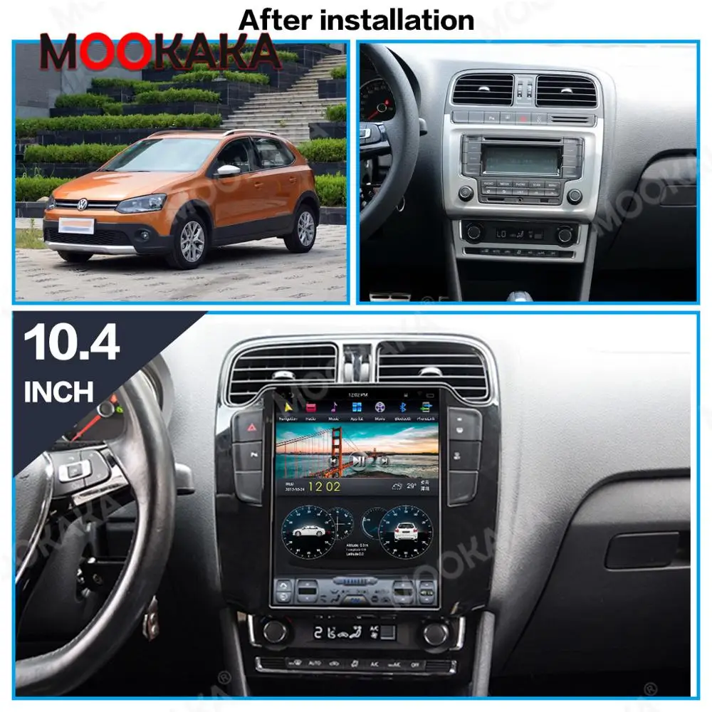 Per Volkswagen/Vw Polo 2012 + Android 9.0 Autoradio Ricevitore Stereo Autoradio Lettore Multimediale Gps Navi Head Unit