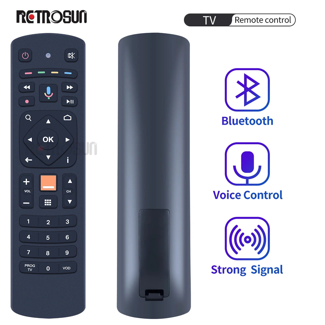Nuovo Telecomando Vocale Per Decoder Tv Arancione Wh210713D