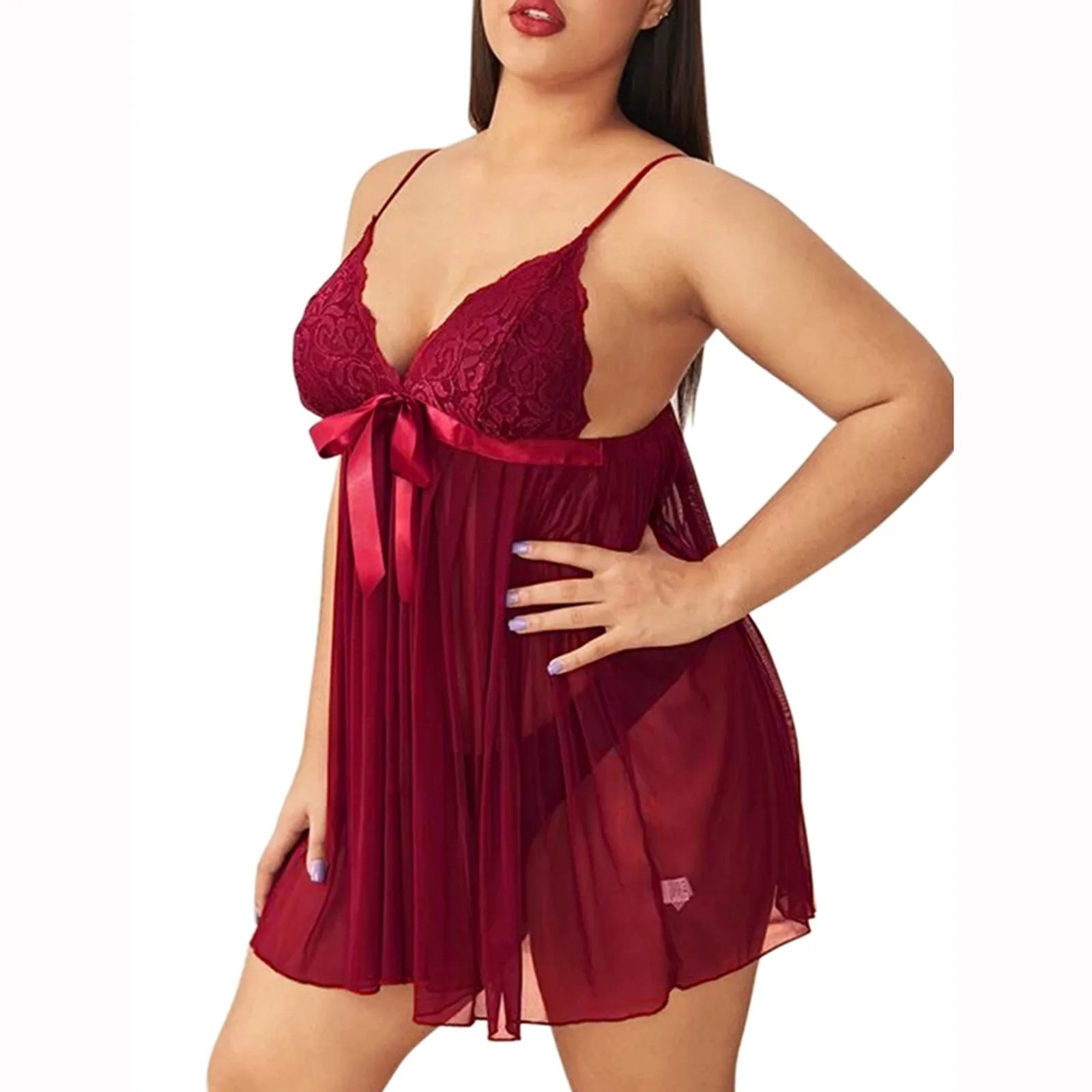 Set Di Biancheria Intima Sexy Di Grandi Dimensioni Da Donna Pigiama Di Pizzo Lenceria Sexys Para Mujer Fina Linierie Feminina Vestito Donna Hot Exac45