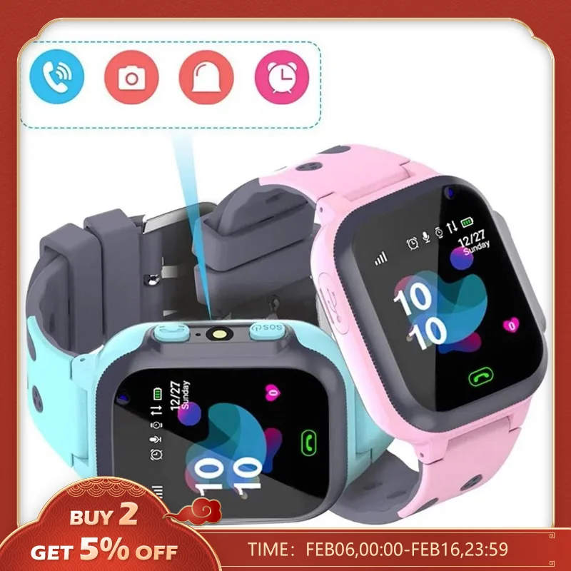 Smart Watch Kids Gift Child Watches For Boy Girl Sim Card Call Phone Con Light Touch Screen Sport Lbs Location Tracker S1 Clock