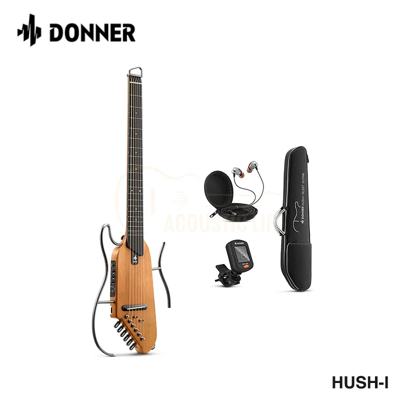 Chitarra Da Viaggio Donner, Chitarra Silenziosa Senza Testa Hush-I, Cornici Rimovibili Chitarra Elettrica Acustica Ultraleggera Con Borsa Da Concerto 