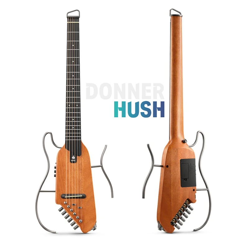 Donner Hush Chitarra Silenziosa Intelligente Da Viaggio Chitarra Portatile Staccabile In Legno Senza Testa