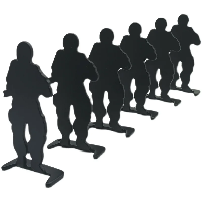 6 Pz Soldato Ornamentento Ipsc Tiro Pratica Piccolo Bersaglio Metallo Modellatura Ornamentento