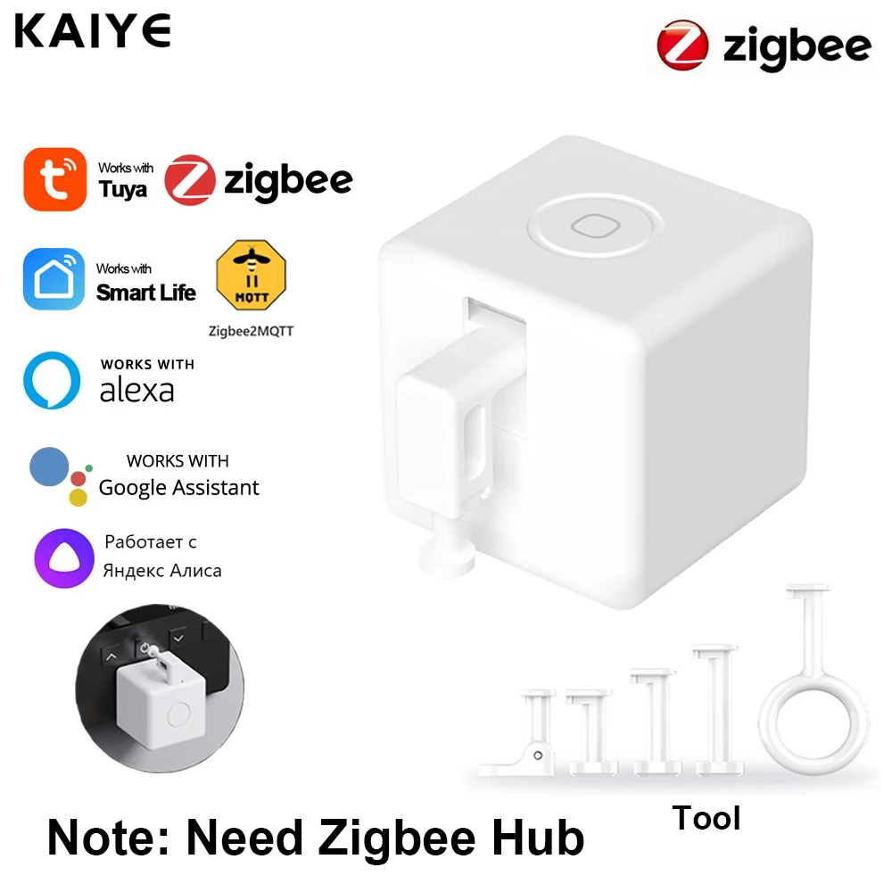 Tuya Zigbee Fingerbot Plus Smart Fingerbot Switch Button Pusher Smart Life Timer Controllo Vocale Funziona Con Alexa Google Assistant