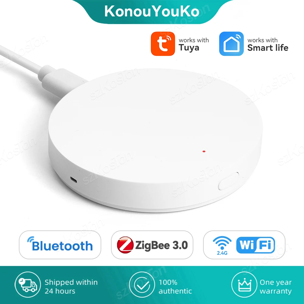 Tuya Zigbee Wireless Gateway Smart Home Automation Hub Per Zigbee Bluetooth Devices Smart Life App Control Alexa Google