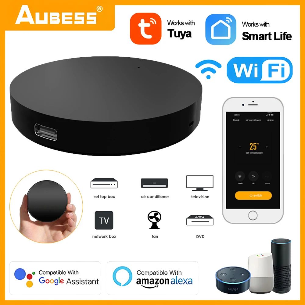 Tuya Smart Ir Remote Controller Wifi Universal Infrared Smartlife App Control Per Tv Dvd Aud Ac Funziona Con Amz Alexa Google Home