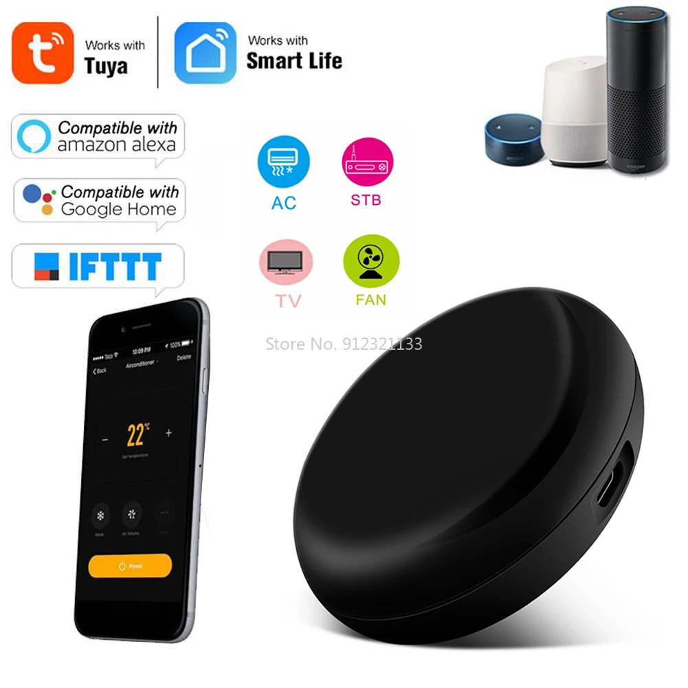 Tuya Wifi Smart Universal Ir Remote Diy Smart Home Control System Per Tv Dvd Aud Ac Condizionatore D'Aria Funziona Con Alexa Google Home