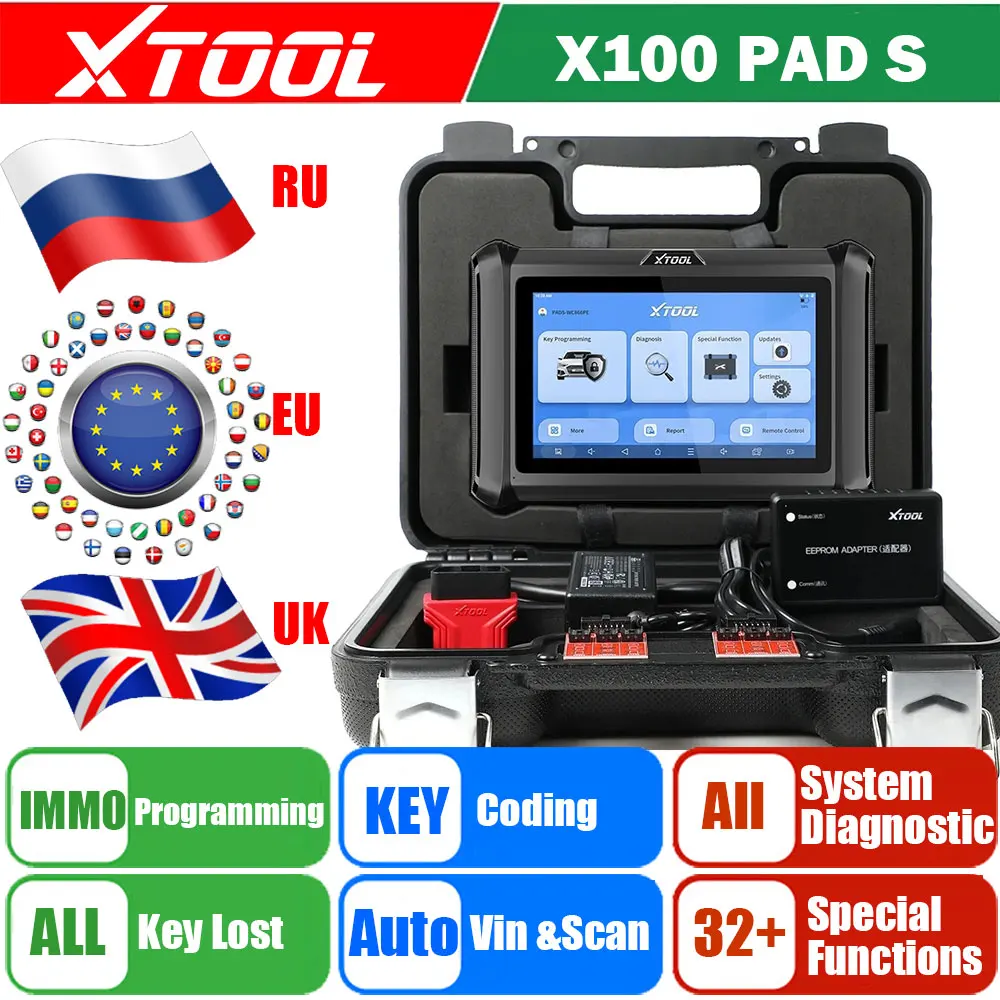 Ru Eu Uk Versione 2024 Più Recente Xtool X100 Pad Plus X100 Pad Car Immo Key Programmer Obd2 Strumento Diagnostico X100Pad Tutte Le Chiavi Perse