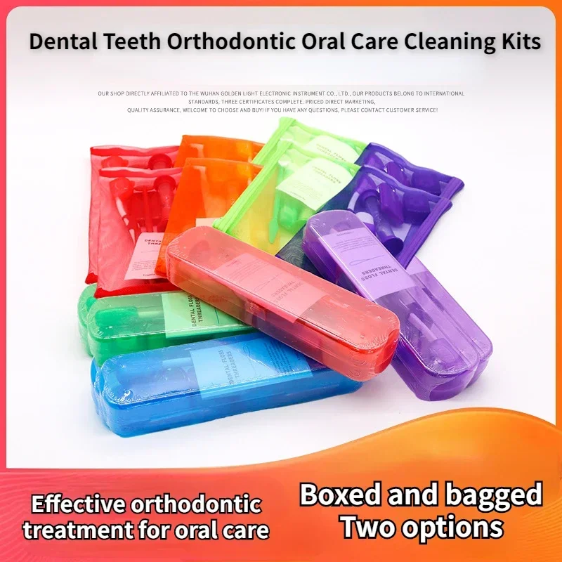 Denti Dentali Filo Interdentale Protettivo Filo Interdentale Cera Spazzolino Pieghevole Spazzolino Interdentale Kit Di Pulizia Per L'Igiene Orale Sbia