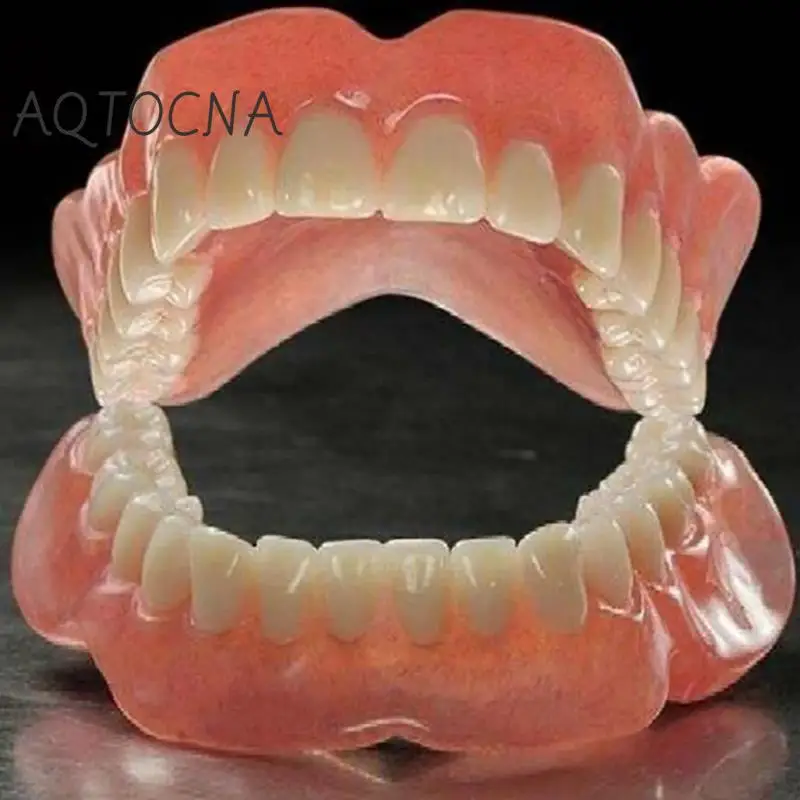 28Pcs Resina Denti Finti Sbiancamento Protesi Denti Finti Temporanei Superiore Inferiore Rimovibile Impiallacciature Dentali