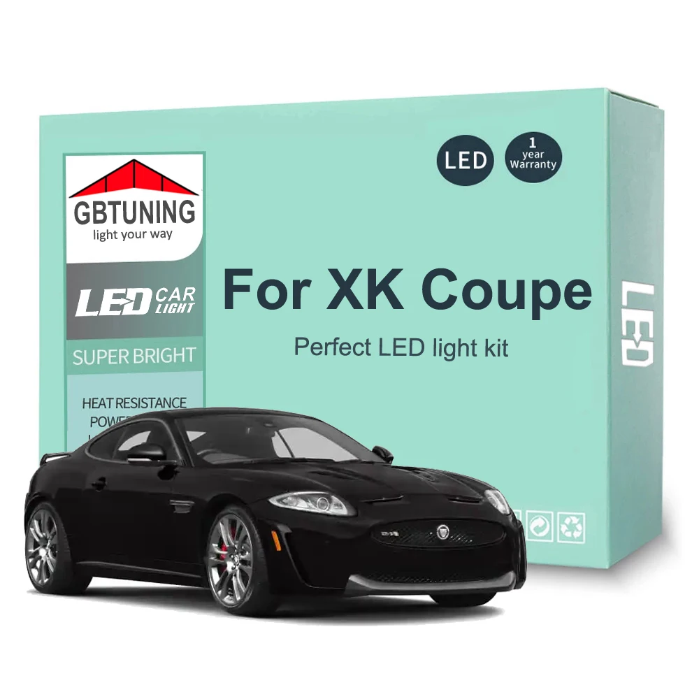 9Pcs Led Kit Lampadina Interna Per Jaguar Xk Coupe 2006-2010 2011 2012 2013 2014 Car Reading Dome Trunk Vehicle Lamp Canbus