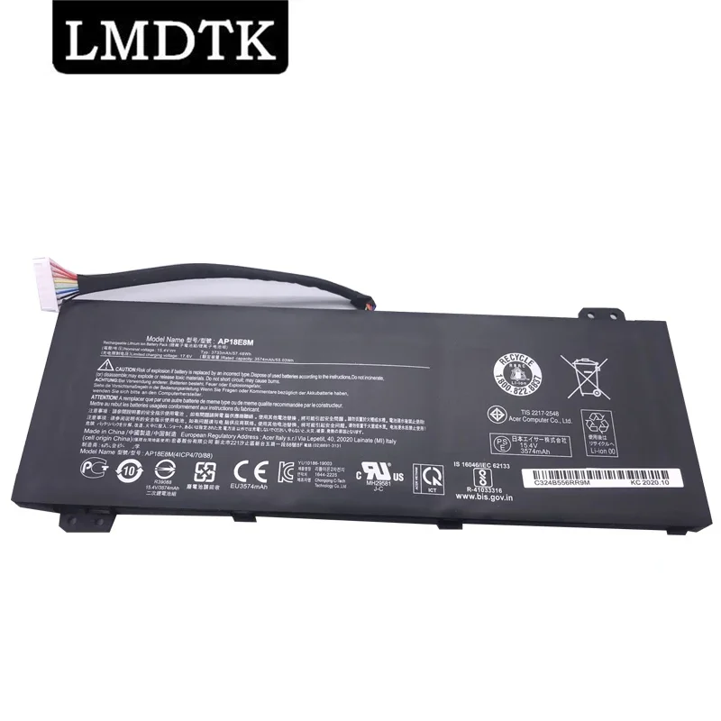 Lmdtk Nuova Batteria Per Laptop Ap18E8M Per Acer Nitro 5 An515-54 Conceptd Cn515 Predator Helios 300 Ph315-52 5-43-R4C3