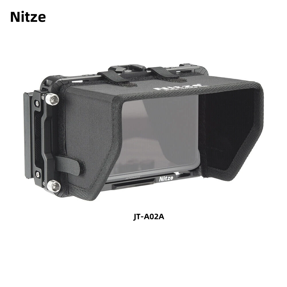 Nitze Jt-A02A Cage W Sunhood Cable Clamp Fr Atomos Ninja V + Shinobi Zato Connect Monitor