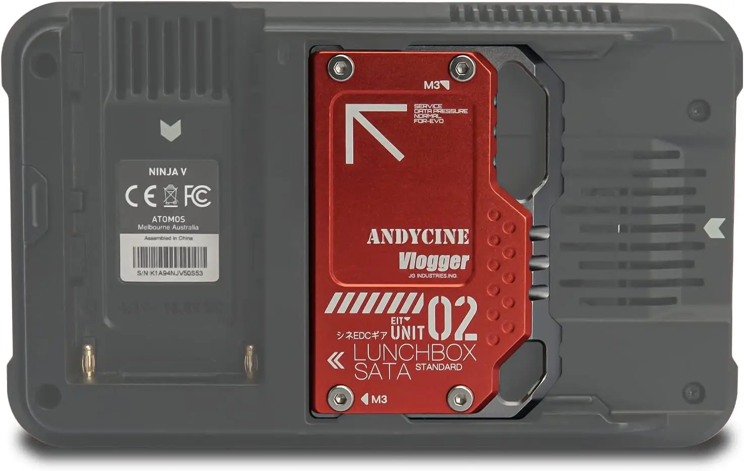 Andycine Lunchbox Ii Custodia Magnalium Per Sata Ssd A Atomos Ninja V/V + Attachment