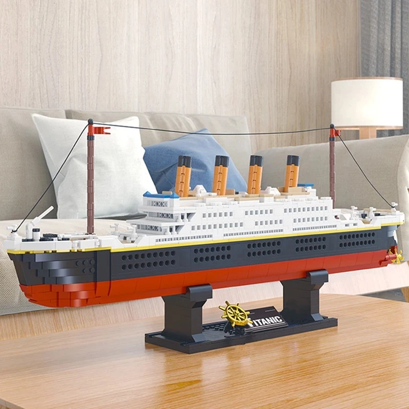 1860/1288Pcs Titanic Cruise Ship Model Blocks Ship Building Blocks Regalo Per Bambini Bambini Home Office Ornaments Spedizione Veloce