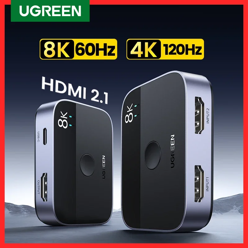 Incize Nuovo-In 】Ugreen 8K Hdmi Splitter 4 K144Hz 2 In 1 Out Per Tv Xiaomi Xbox Seriesx Ps5/4 Hdmi Cable Monitor Proiettore Hdmi 2.1 Switch