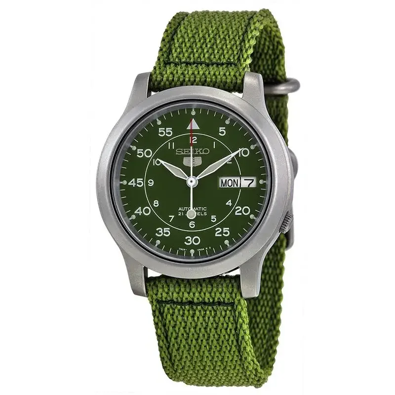 Orologio Seiko Di Lusso Al Quarzo Da Uomo Originale Seiko Snk805 Con Orologio In Tela Verde Orologio Da Uomo Di Lusso Casual Di Moda