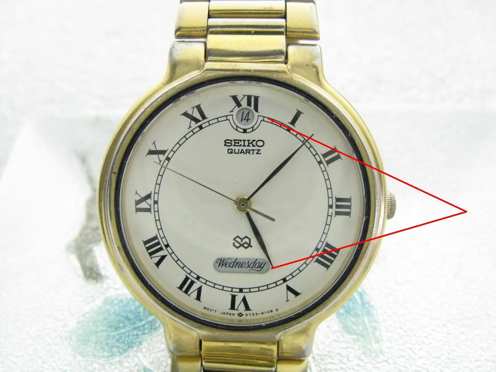 English Week Of "Separation Double Calendar" Orologio Da Uomo Unisex Al Quarzo Giapponese Seiko