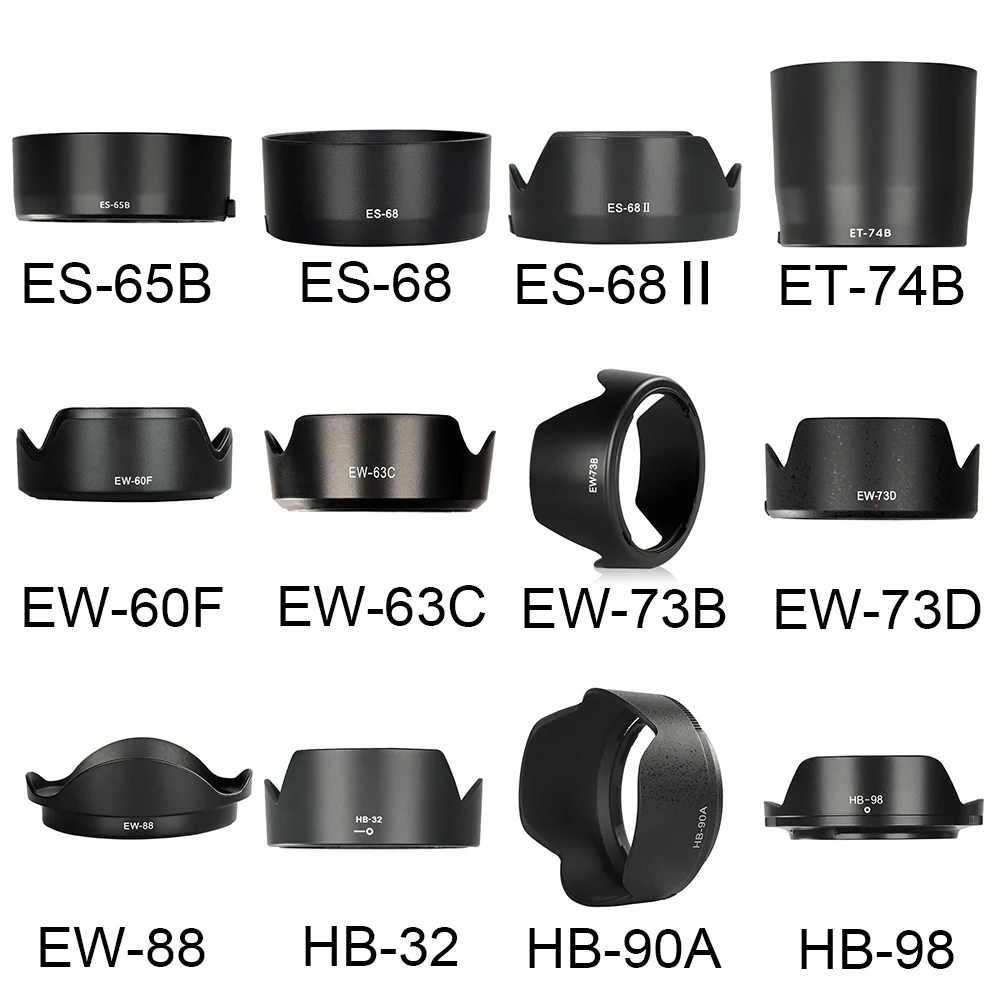 Lens Hood Protector Per Ew-53 Es-65B Es-68 Et-74B Ew-60F Ew-63C Ew-73B Ew-73D Ew-88 Hb-32 Hb-90A Hb-98 Obiettivo Della Fotocamera Accessori