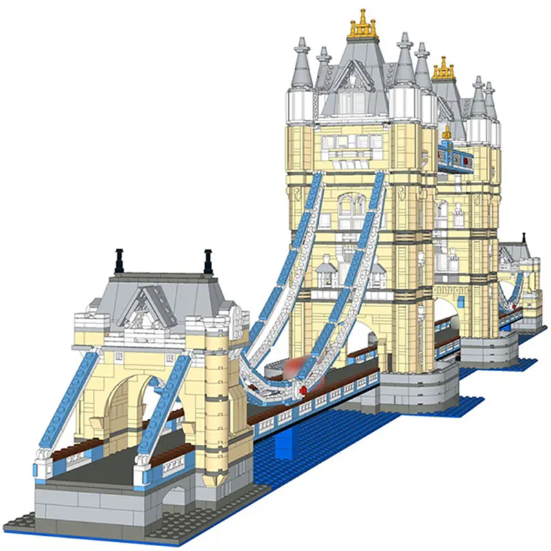 Moc London Tower Bridge Extension Construction Street Scene Building Bricks Set Education Architecture Bricks Giocattoli Per Bambini
