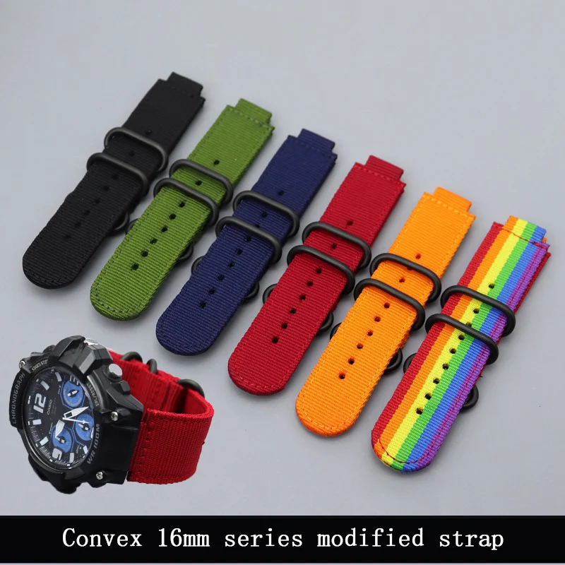 2 Pz Per Casio G Shock Gm110 Gm2100 Ga900 Gba-800-1A Gba-800-7A Ga110 16Mm Cinturino Cinturino In Nylon Modificato