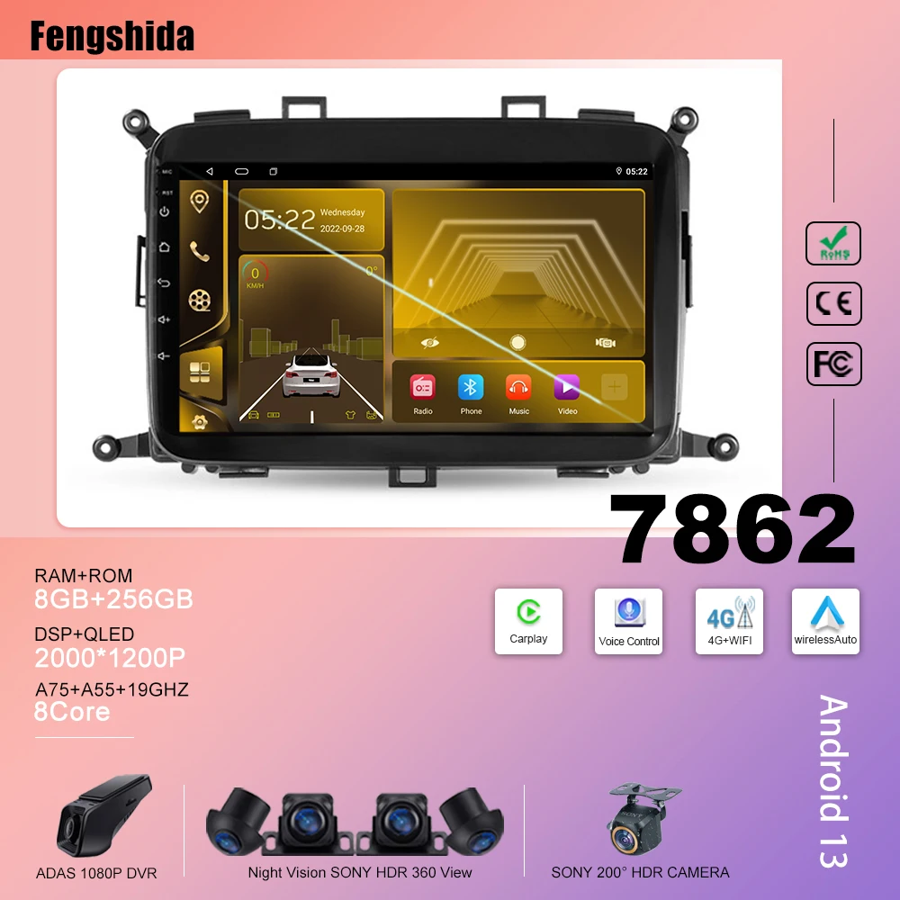 Auto Android Per Kia Carens Rp 3 Iii 2013 2014 - 2019 Stereo Head Unit Stereo Head Unit No 2Din Dvd Multimedia Dash Cam Wifi 5G