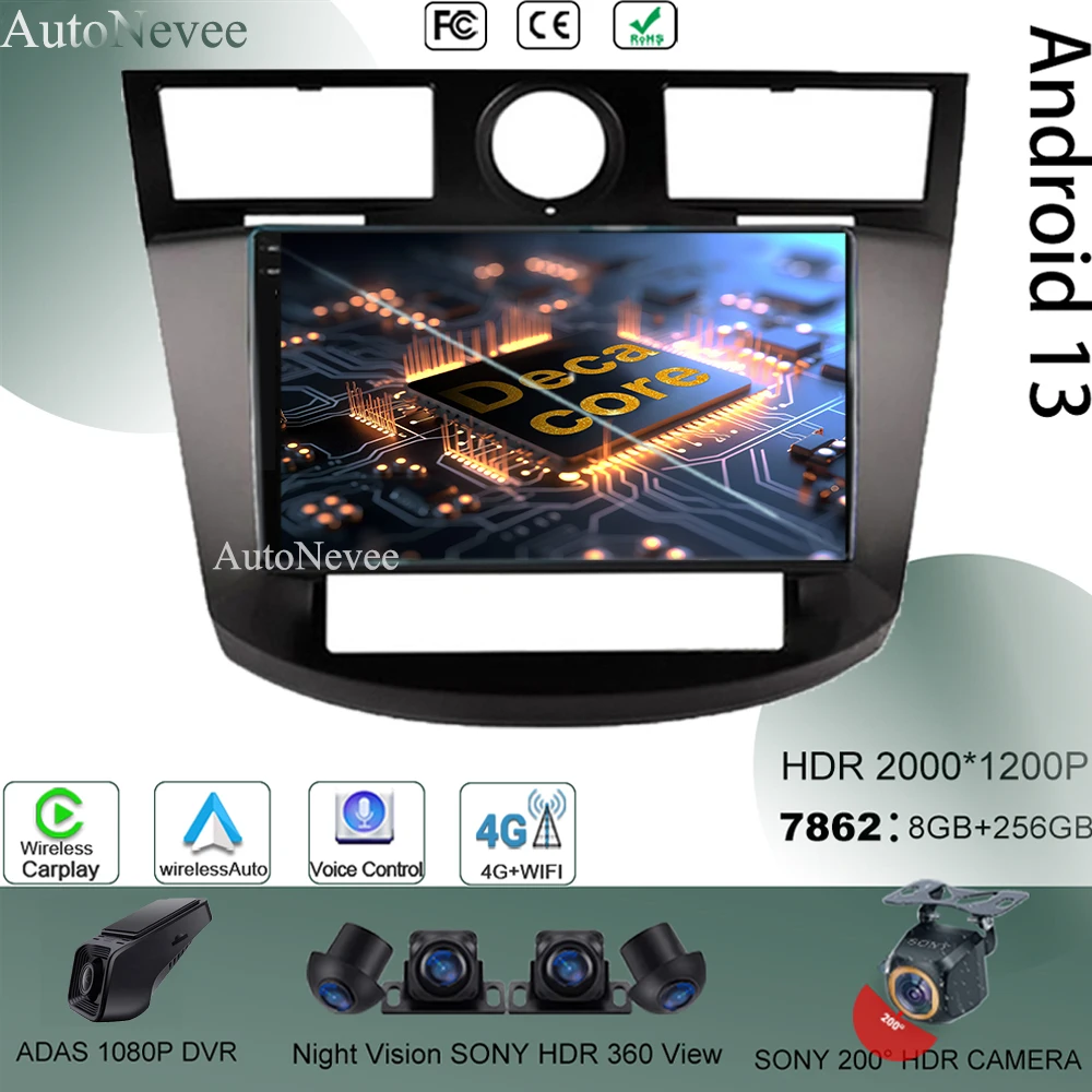 Touch Qled Screen Android 13 Per Chrysler Sebring 3 Js Cirrus 2007 - 2011 Multimedia Car Player Radio Navigation Gps Stereo Dvd