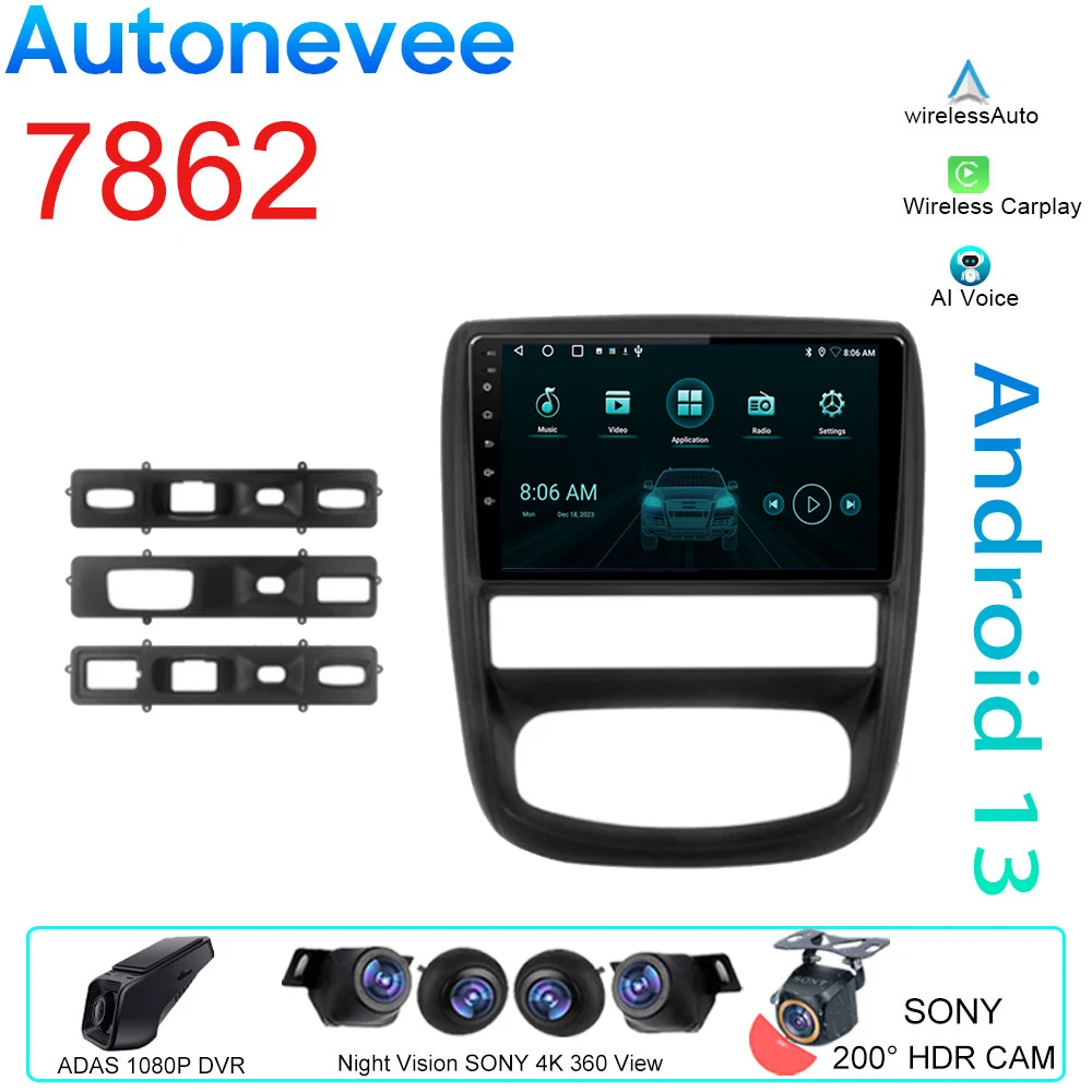 Per Renault Duster 1 2010 - 2015 Per Nissan Terrano Lll 3 2014 - 2022 Lettore Video Android Auto Autoradio Gps Stereo No 2Din Dvd