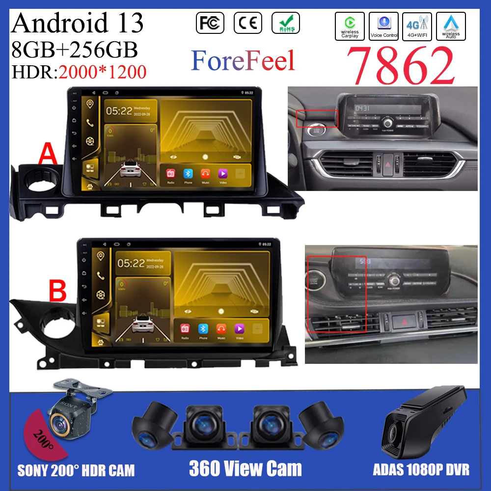 Per Mazda 6 Mazda6 Iii 3 Gj Gl 2015 - 2018 Wifi Android 13 Auto Autoradio Navigazione Gps Multimedia Stereo Carplay No 2Din Dvd