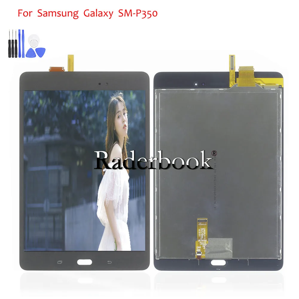 Per Samsung Galaxy Tab Un Sm-P350 P350 Display Lcd Touch Screen Digitizer Sostituzione Completa Dell'Assemblea