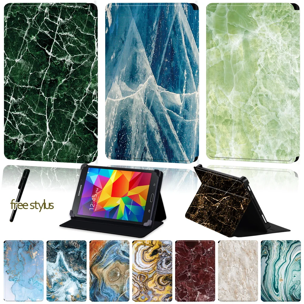 Custodia Per Tablet In Pelle Universale Per 7 "/8"/10.1 "Samsung Galaxy Tab 10.1 /Tab 10.1 Lte/Tab 2/Tab 3/Tab 4 Cover Per Supporto In Marmo