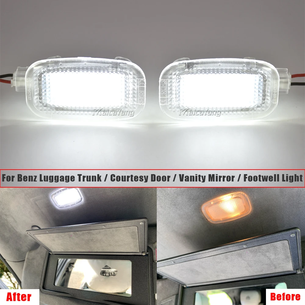 2X Auto Sotto La Porta Bagagli Di Cortesia Footwell Luci Specchio Di Cortesia Per Benz W204 W216 W217 W221 R230 C197 W212 W169 W164 X204 C207