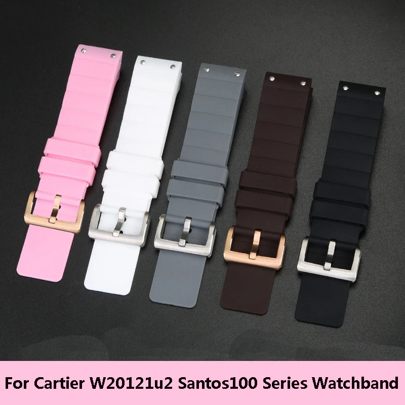Cinturino Per Orologio Da 20Mm 23Mm Per Cartier Santos Sandoz Santos 100 Cinturino In Silicone Gomma Per Uomo E Donna