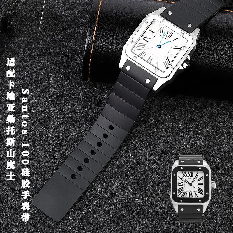 Cinturino In Gomma Per Orologio Cartier Santos Sandoz Santos 100 Cinturino In Silicone Da Donna Da Uomo 23Mm