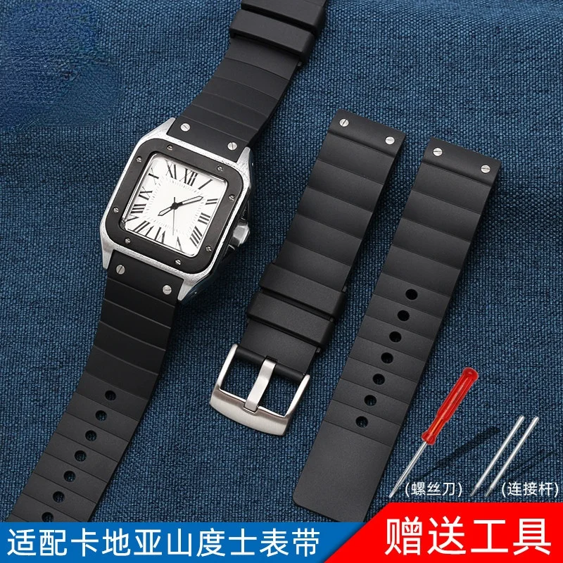 Per Cinturino Cartier Watch Serie Sandoz W20121U2 Cinturino Per Orologio Soft Watrproof Santos 23Mm