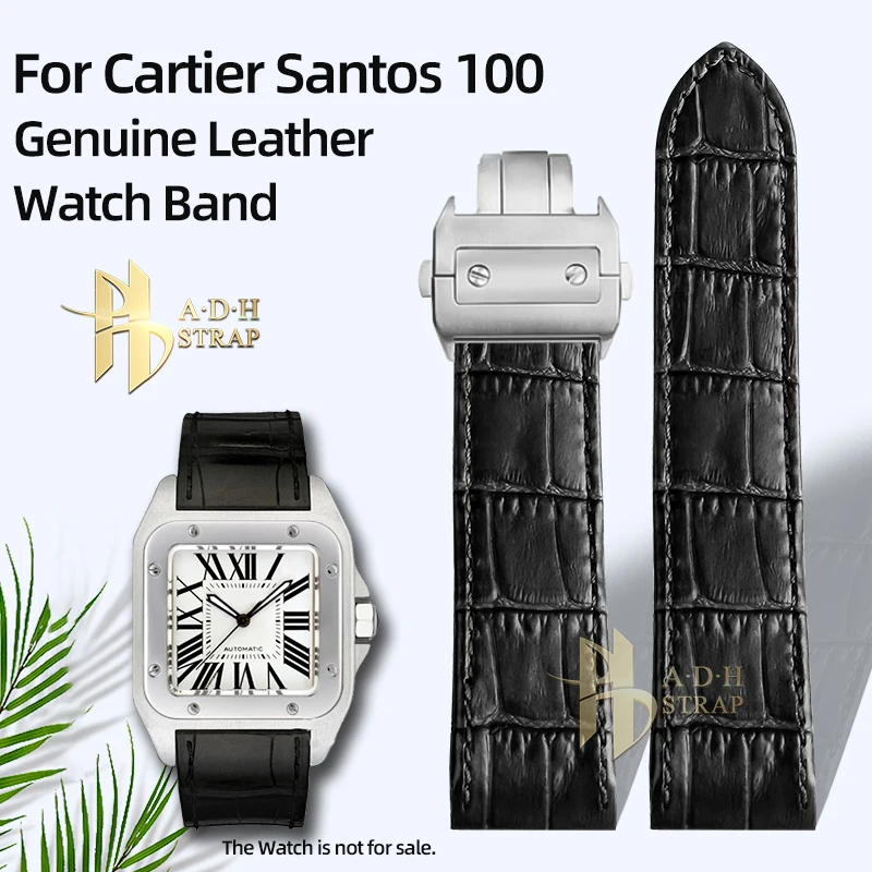 Cinturino Speciale Per Orologio In Vera Pelle Per Cartier Santos 100 W20073X8 W20112Y1 Cinturino In Pelle Di Vacchetta 20 23Mm Fibbia Pieghevole