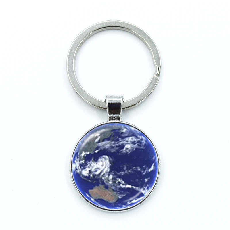 New Fashion Solar System Planet Portachiavi Galaxy Nebula Space Moon Earth Sun Mars Art Picture Glass Dome Cabochon Portachiavi Regalo