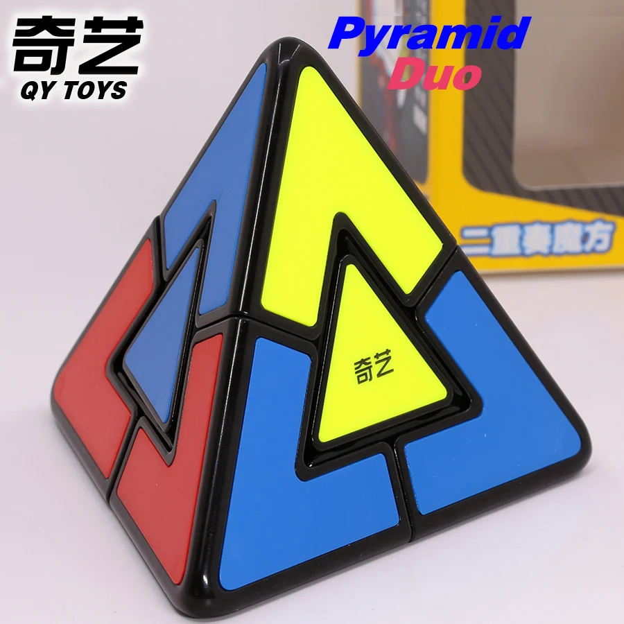 Qiyi Tiles Pyramid Duo Piramorphix 2X2 Triangle Tower Cubes Magico Cubo Tetrahedron Double Professional Figet Game Qy Twist Gift