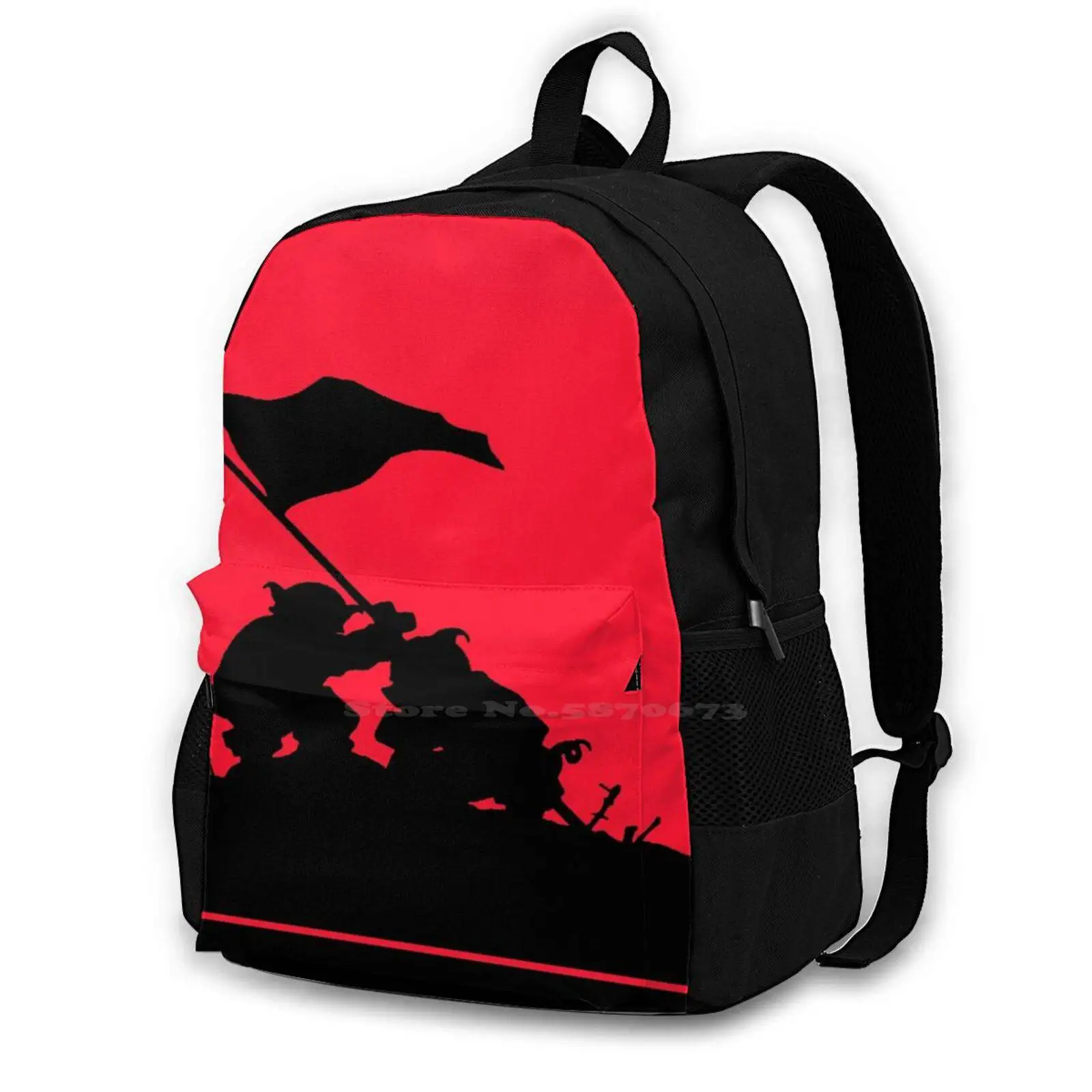 Hogs Of War Silhouette Zaino Per Studenti Scuola Laptop Borsa Da Viaggio Hods Of War Ps1 Hogs Gaming Retro Silhouette Divertente