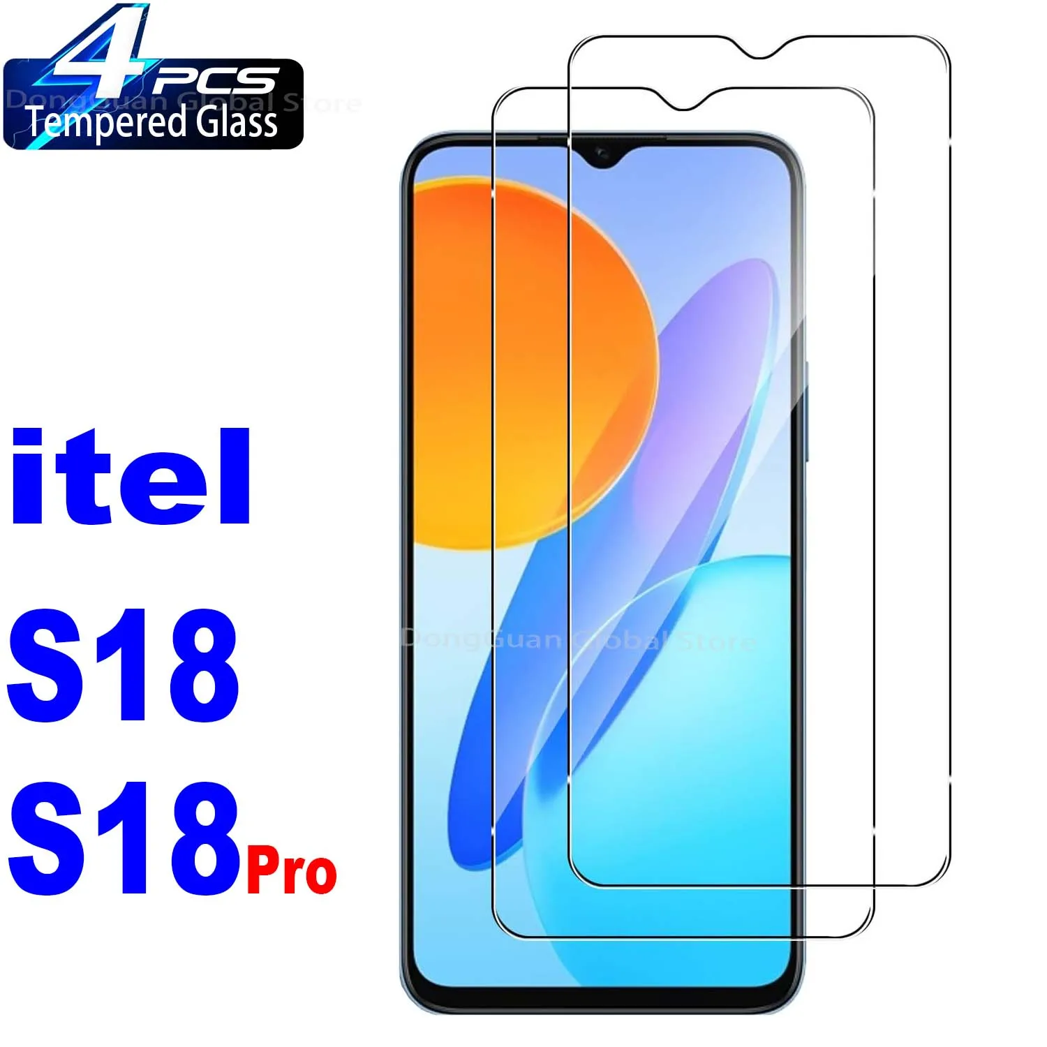 2/4 Pezzi Di Vetro Temperato Per Itel S18 S18-Pro Pellicola Proteggi Schermo In Vetro