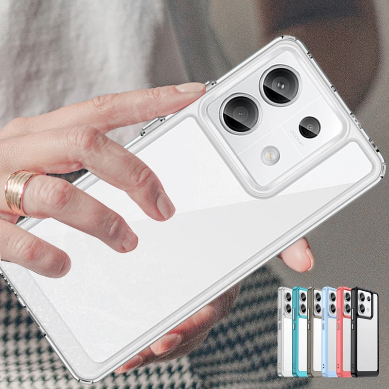 Per Cover Poco X6 5G Custodia Xiaomi Poco X6 Pro 5G Capas Phone Bumper Armor Antiurto Colore Trasparente Trasparente Trasparente Fundas Poco X6 5G