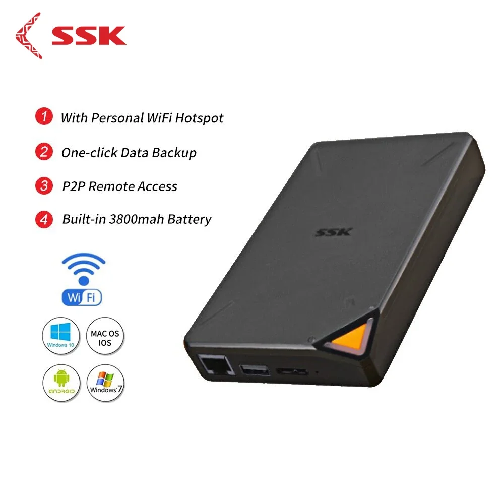 Ssk Hard Disk Esterno Wireless Portatile Smart Hard Disk 1Tb Cloud Storage Wifi Remote Access Hdd Case Per Tablet Laptop Usb