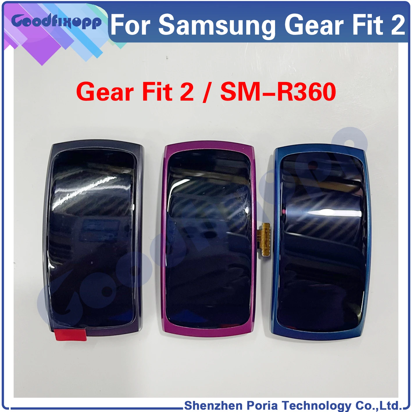 Per Samsung Gear Fit 2 Sm-R360 R360 Gh97-19001 Orologio Display Lcd Touch Screen Digitizer Assembly Con Cornice