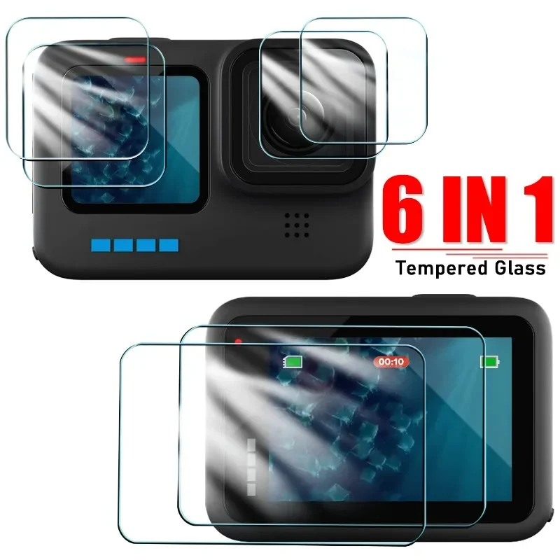 Flim In Vetro Temperato Per Gopro Hero 12 Pellicola Proteggi Schermo Nera Antigraffio Per Gopro Hero 12 Action Camera Lens Protective