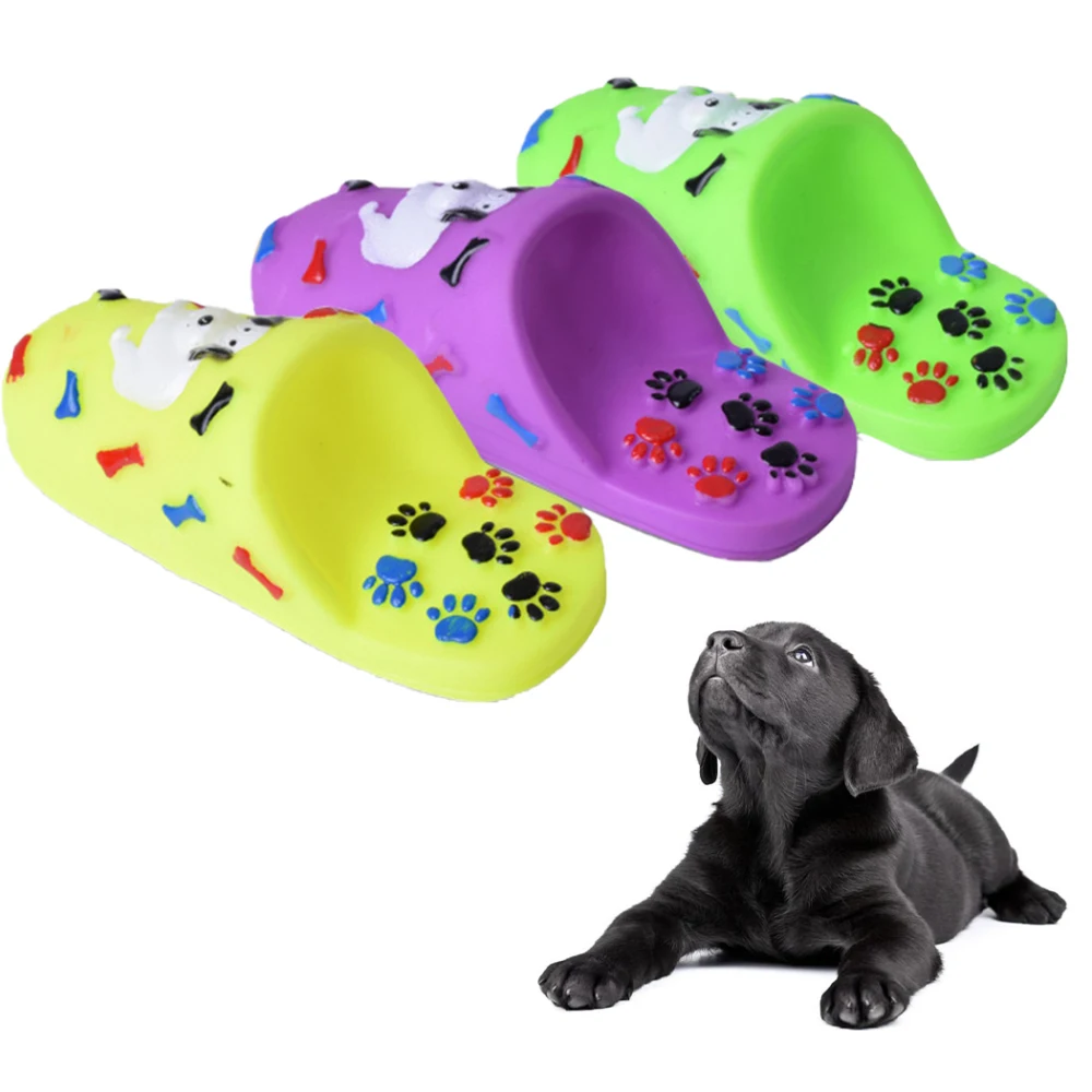 1Pc Puppy Slipper Toy Fun Interactive Toy Cartoon Paw Dog Dentizione Toy Pet Squeaky Toy Dog Bite Sound Giocattolo Realistico