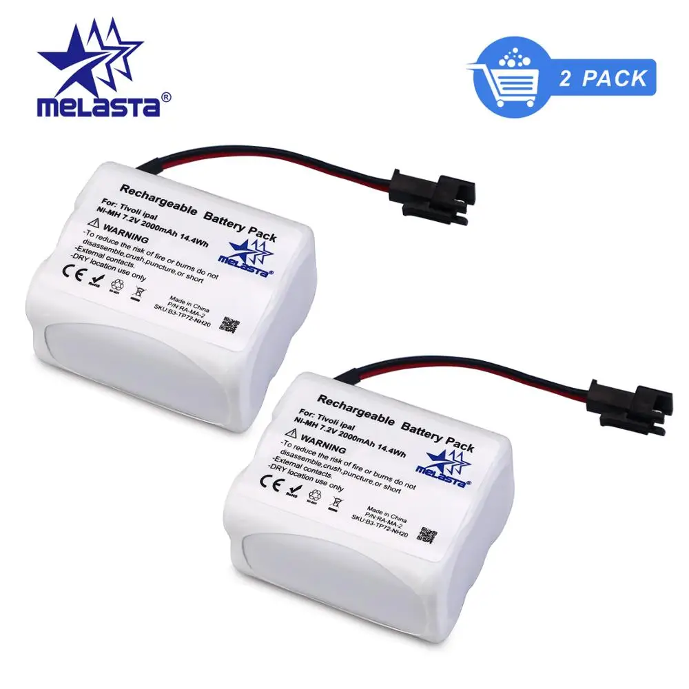 Melasta 2Pack 7.2V 2000Mah Nimh Pacco Batteria Radio Per Radio Tivoli Pal/Ipal (Compatibile Ma-1, Ma-2, Ma-3)
